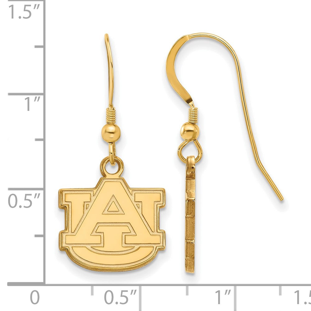 Sterling Silver Gold-plated Auburn University A-U Small Dangle Earrings