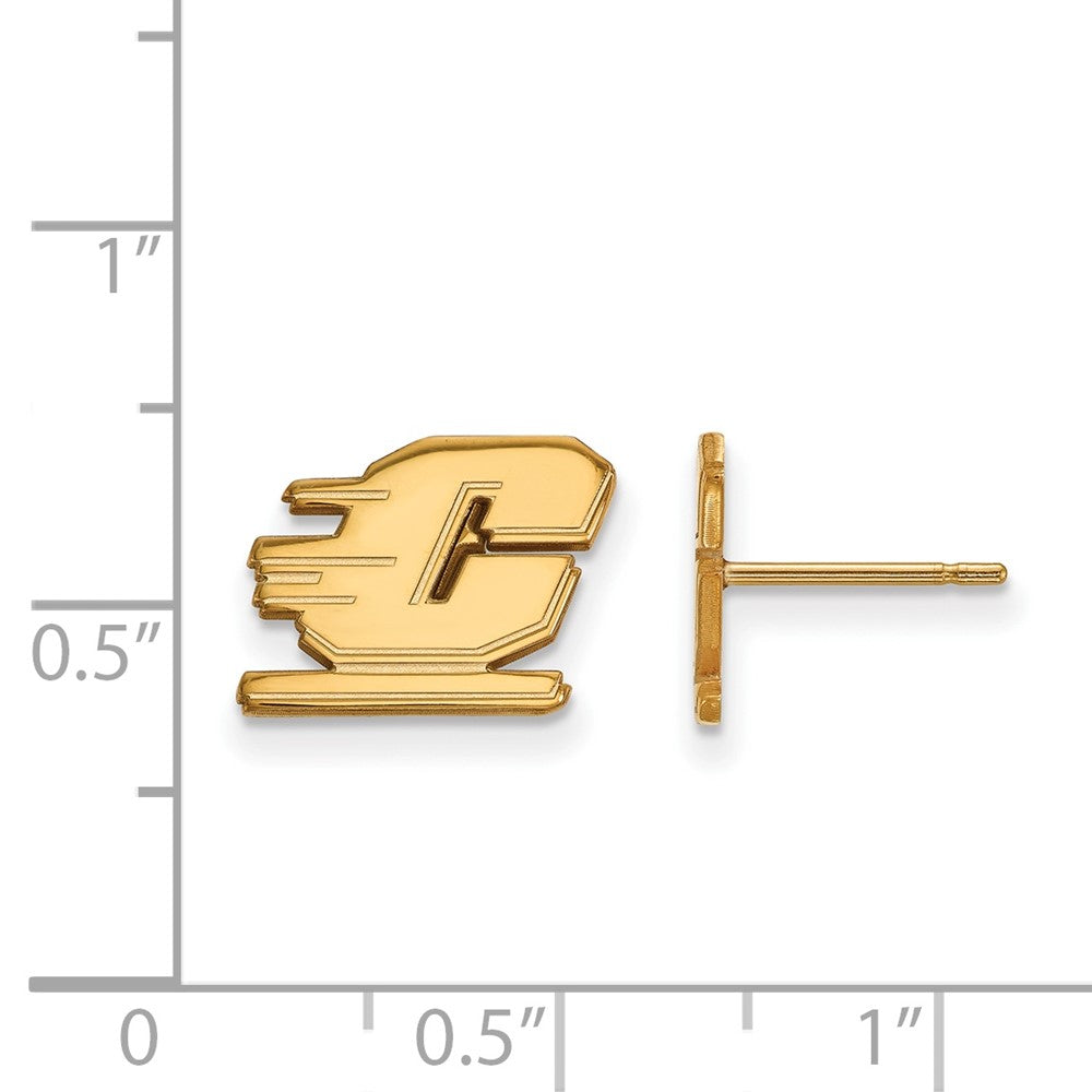 Sterling Silver Gold-plated Central Michigan U. Post Earrings