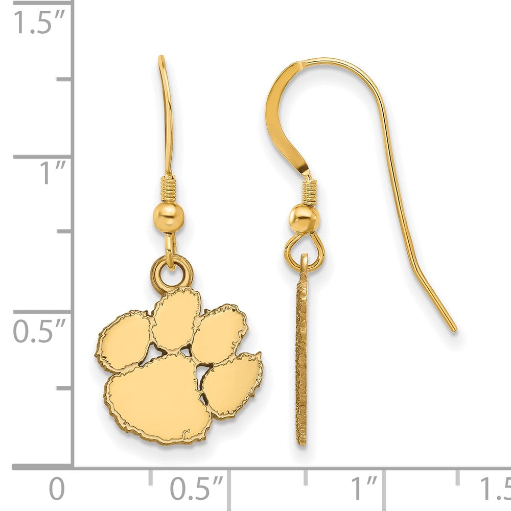 Sterling Silver Gold-plated Clemson University Small Dangle Earrings