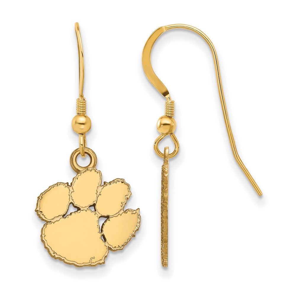 Sterling Silver Gold-plated Clemson University Small Dangle Earrings
