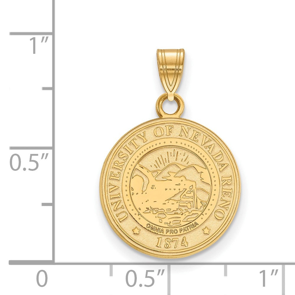 Sterling Silver Gold-plated U. of Nevada-Reno Medium Crest Pendant