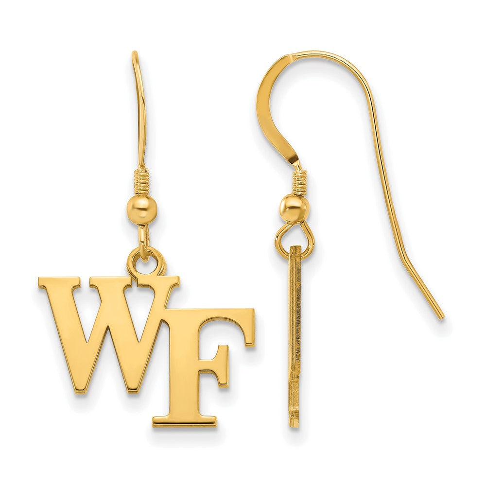 Sterling Silver Gold-plated Wake Forest University Small Dangle Earrings