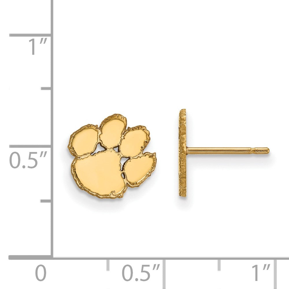 Sterling Silver Gold-plated Clemson University XS Post Earrings