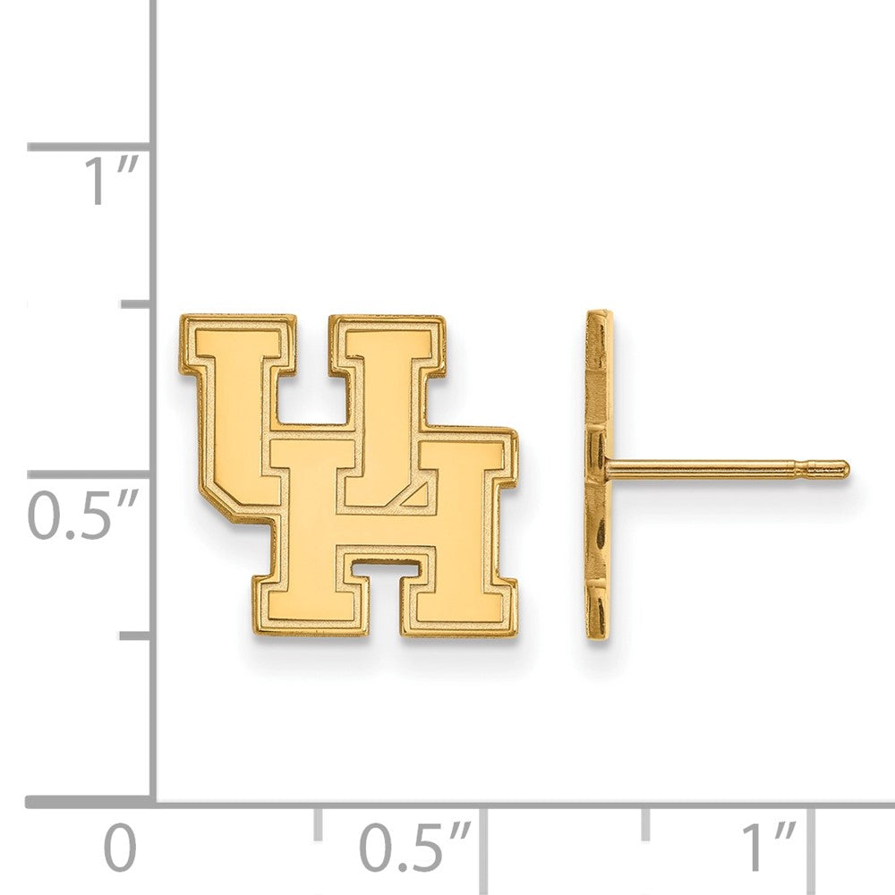 Sterling Silver Gold-plated University of Houston Small Post Earrings