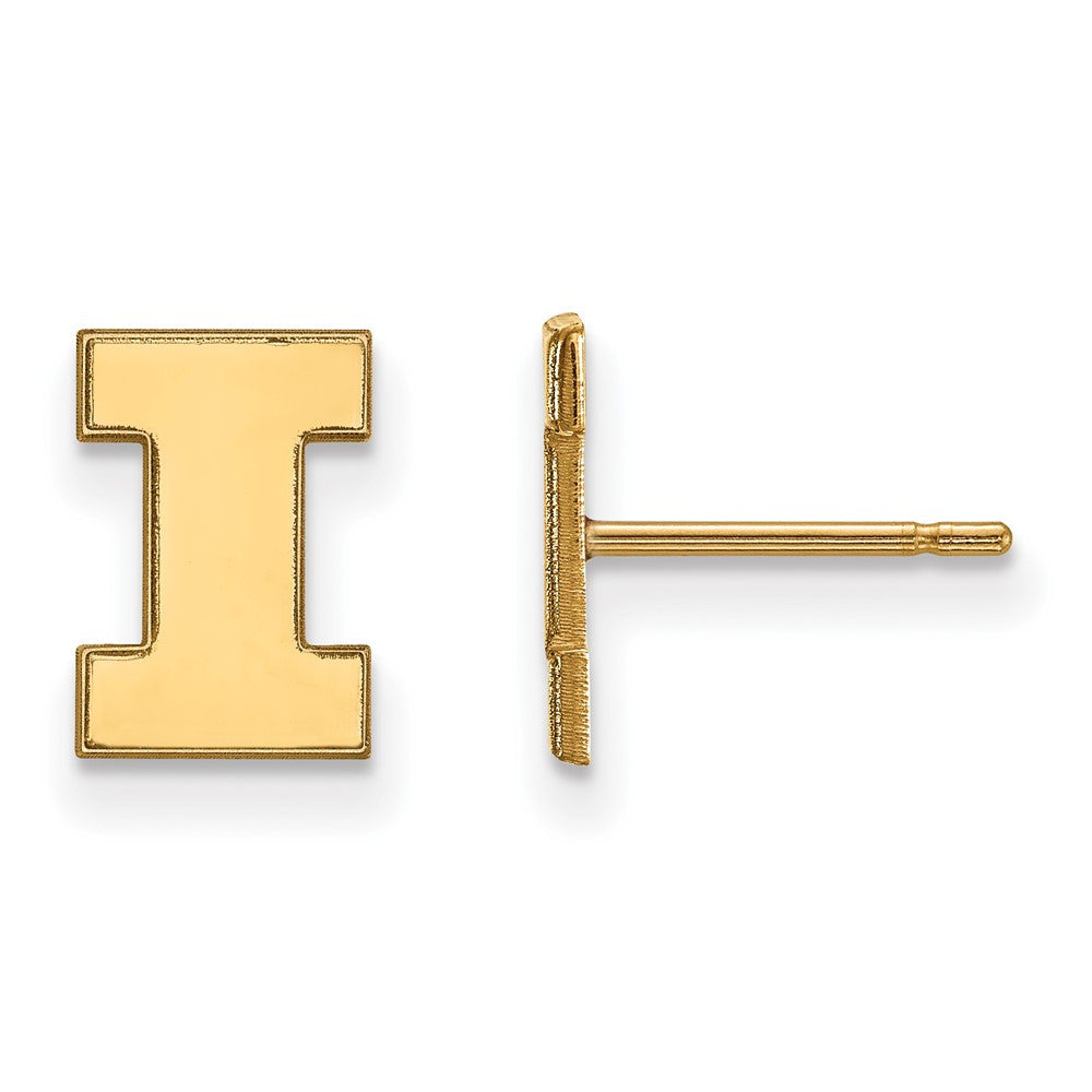 Sterling Silver Gold-plated University of Illinois XS Post Earrings