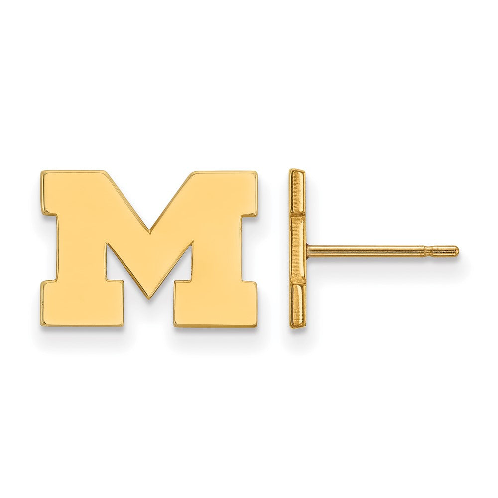Sterling Silver Gold-plated University of Michigan XS Post Earrings