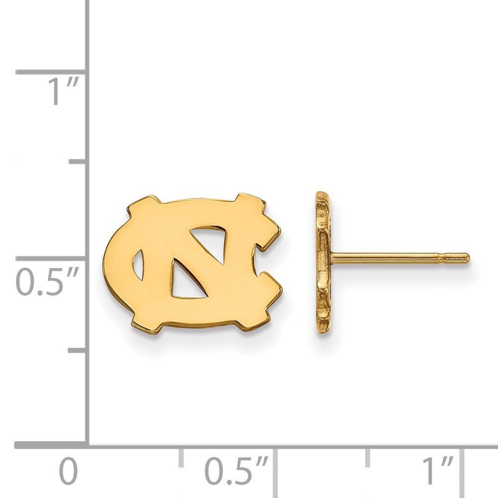 Sterling Silver Gold-plated Univ. of North Carolina XS Post Earrings