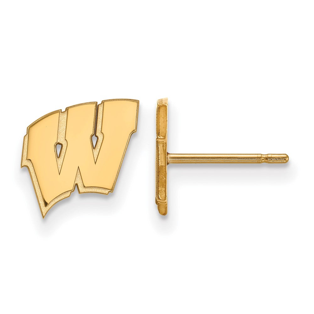Sterling Silver Gold-plated University of Wisconsin XS Post Earrings