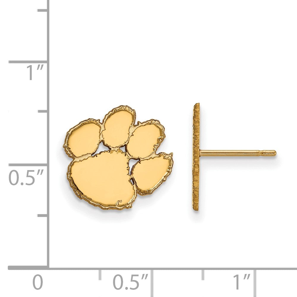 10K Gold Clemson University Small Post Earrings