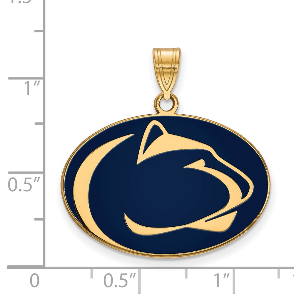 Sterling Silver Gold-plated Penn State Univ. Large Enamel Pendant