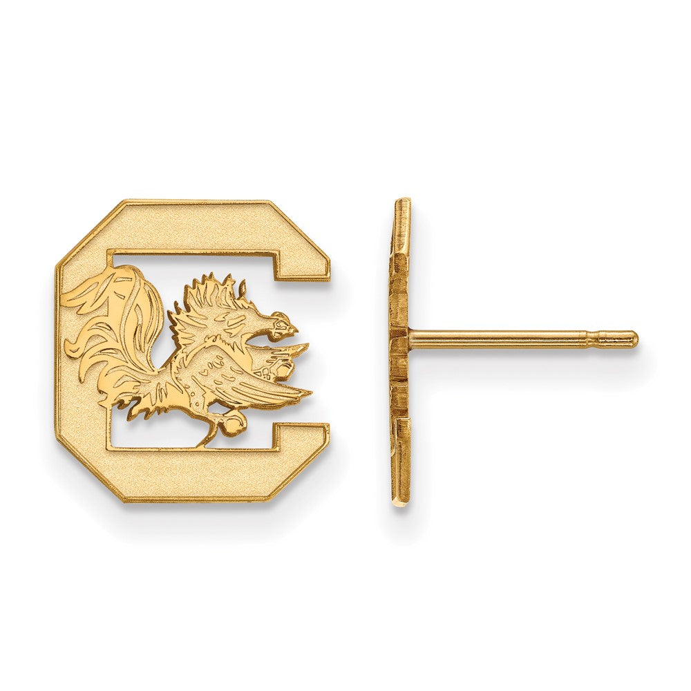 Sterling Silver Gold-plated U. of South Carolina Small Post Earrings