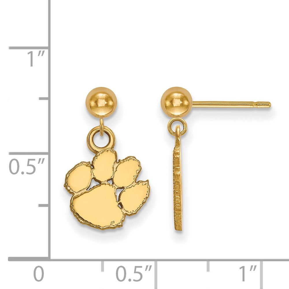14K Gold Clemson University Dangle Ball Post Earrings