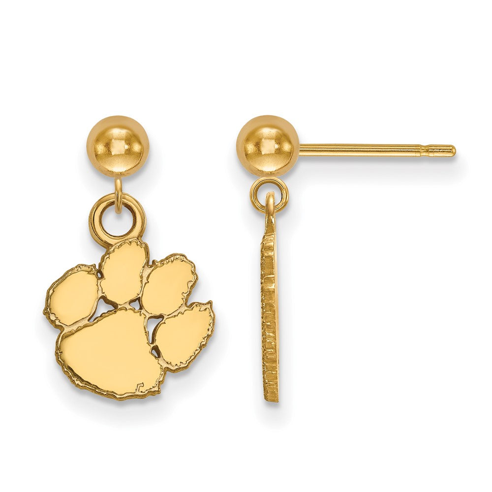 14K Gold Clemson University Dangle Ball Post Earrings