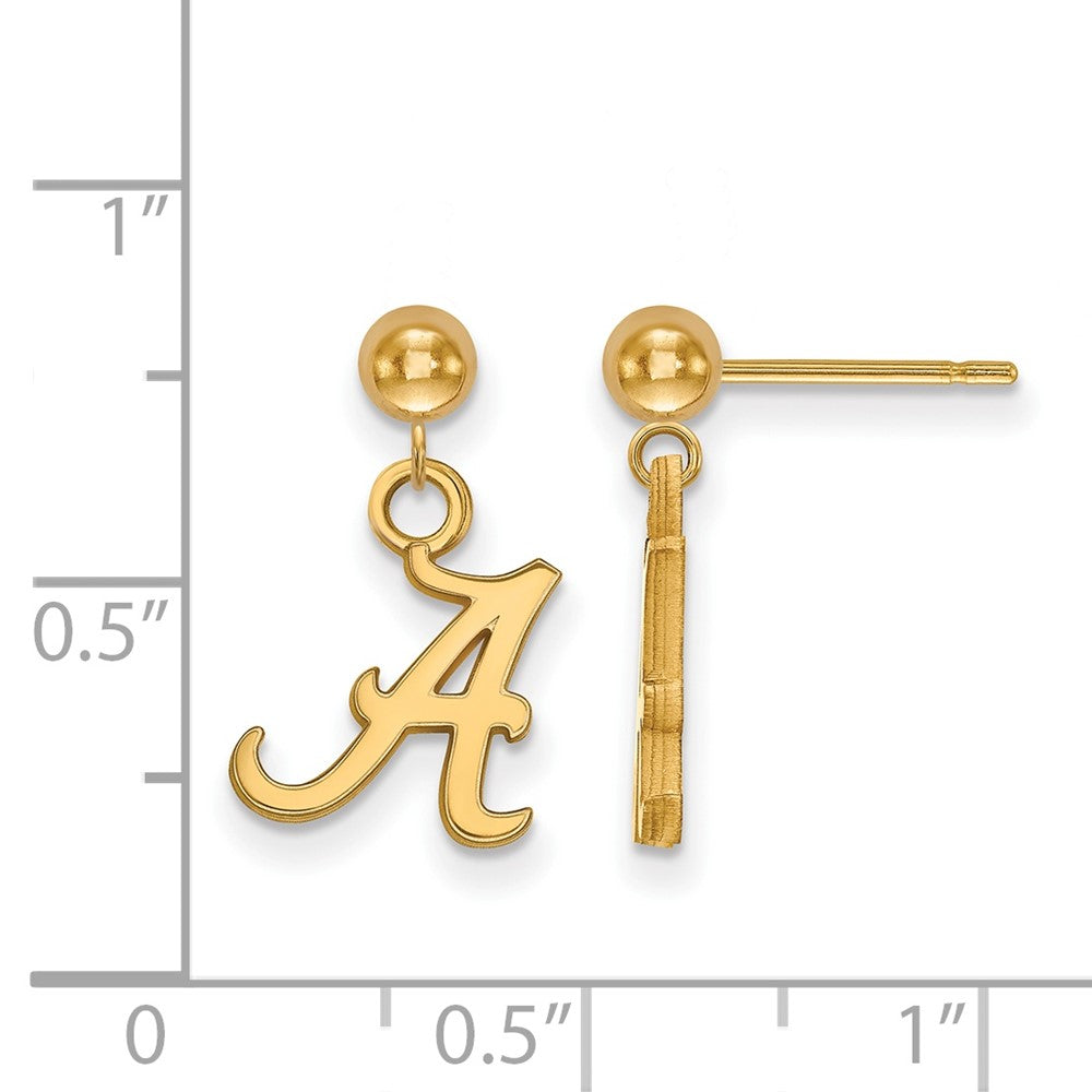14K Gold University of Alabama Dangle Ball Post Earrings