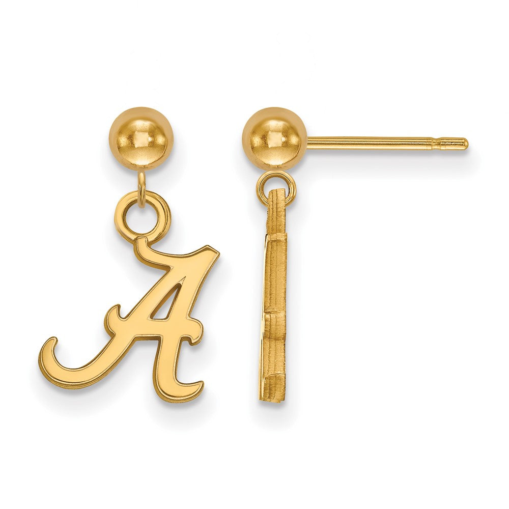 14K Gold University of Alabama Dangle Ball Post Earrings