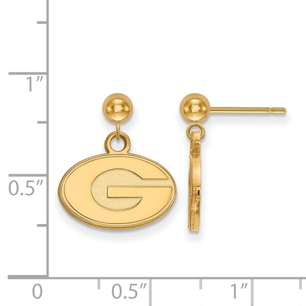 14K Gold University of Georgia Dangle Ball Post Earrings