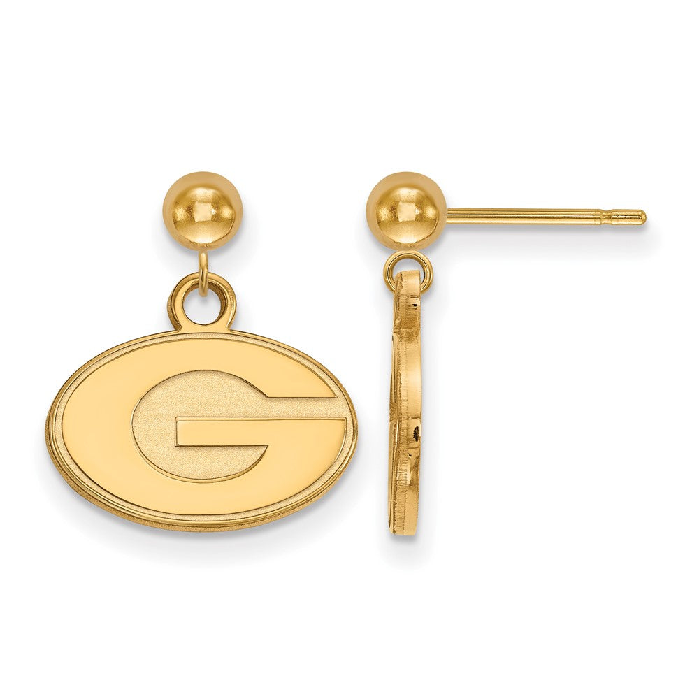 14K Gold University of Georgia Dangle Ball Post Earrings