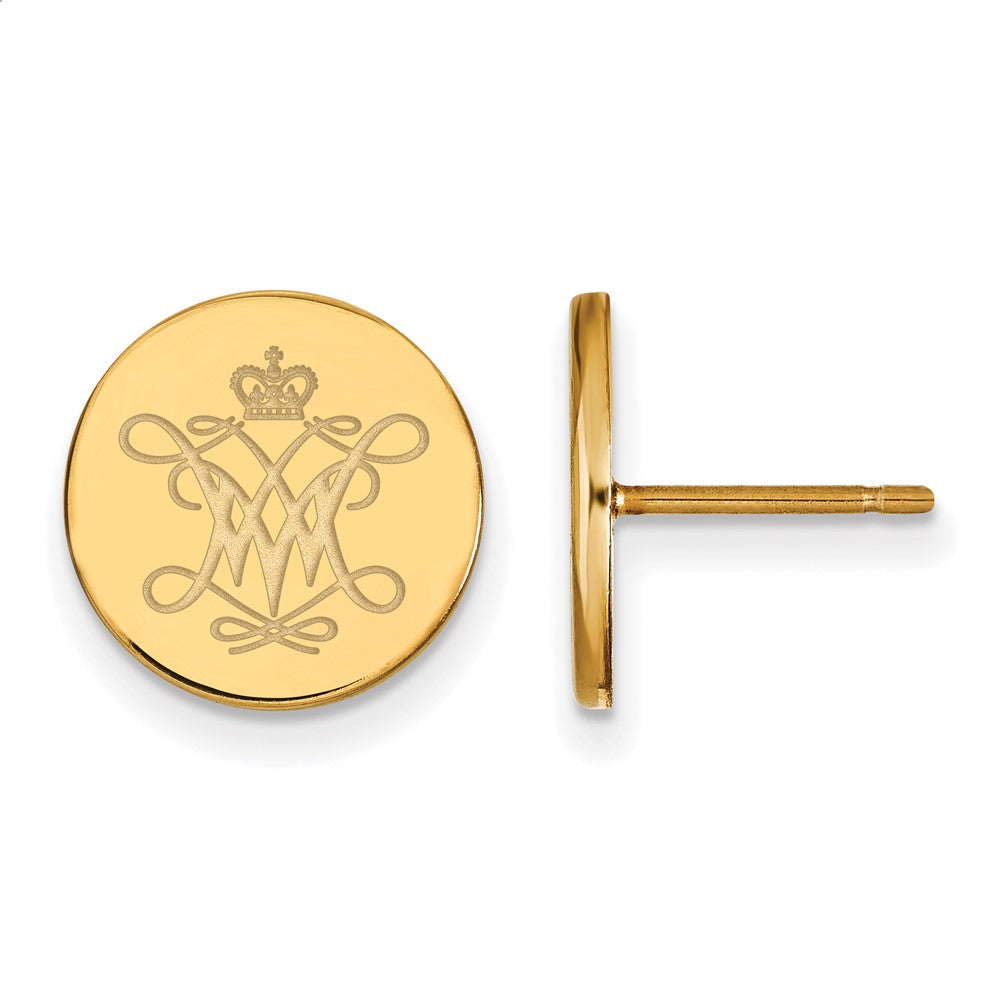 Sterling Silver Gold-plated William and Mary XS Disc Earrings