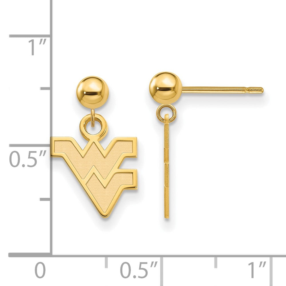 Sterling Silver Gold-plated West Virginia U. Dangle Post Earrings