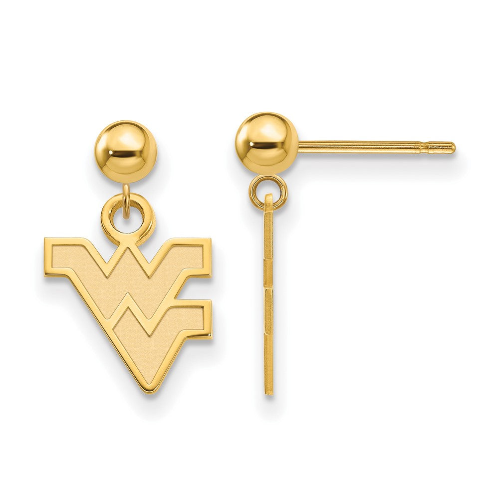 Sterling Silver Gold-plated West Virginia U. Dangle Post Earrings