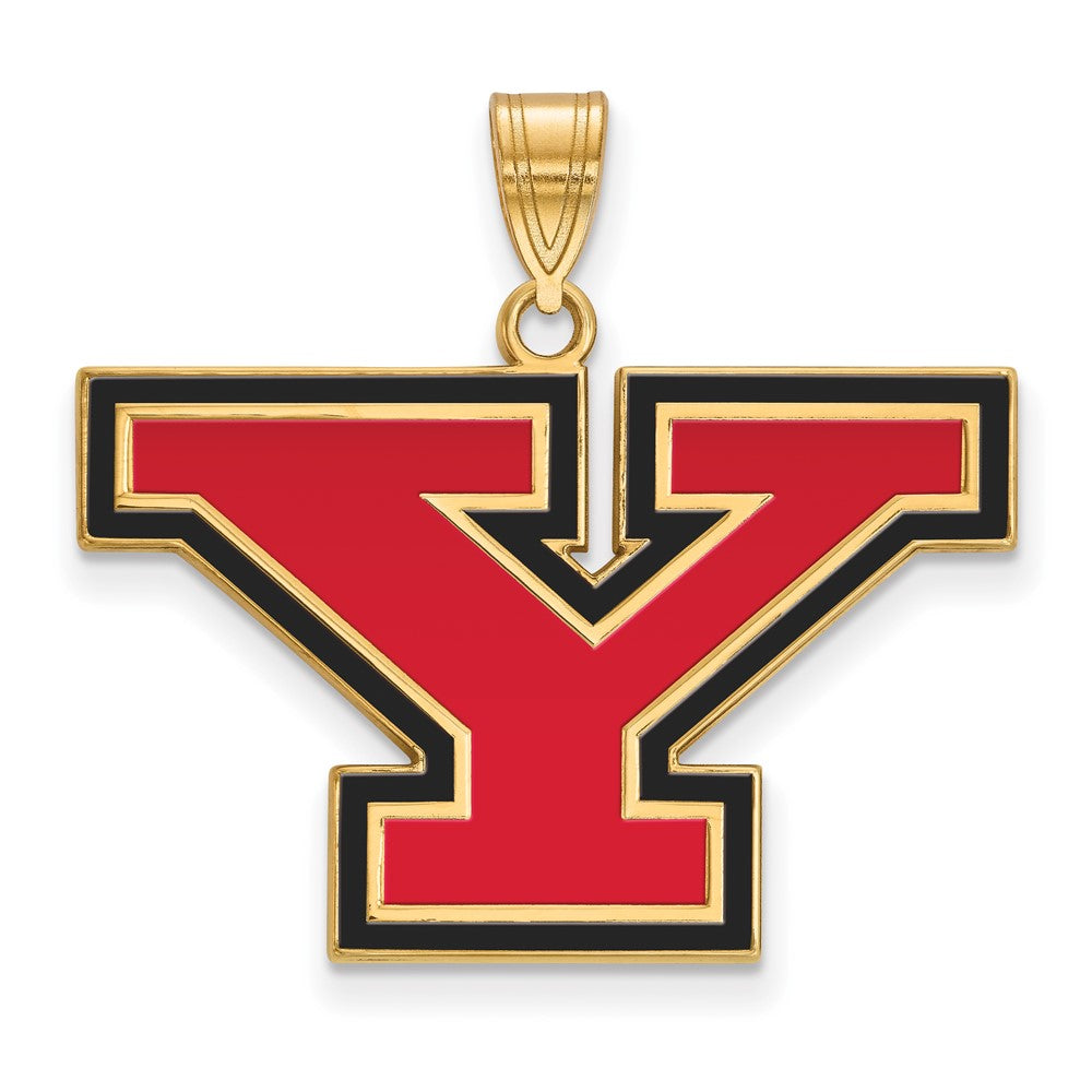Sterling Silver Gold-plated Youngstown State U. Large Enamel Pendant
