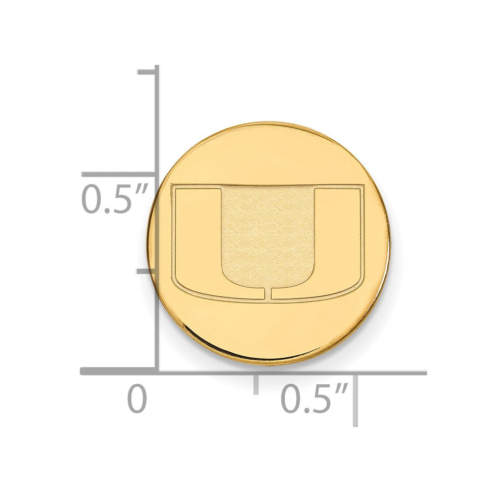 Sterling Silver Gold-plated University of Miami Lapel Pin