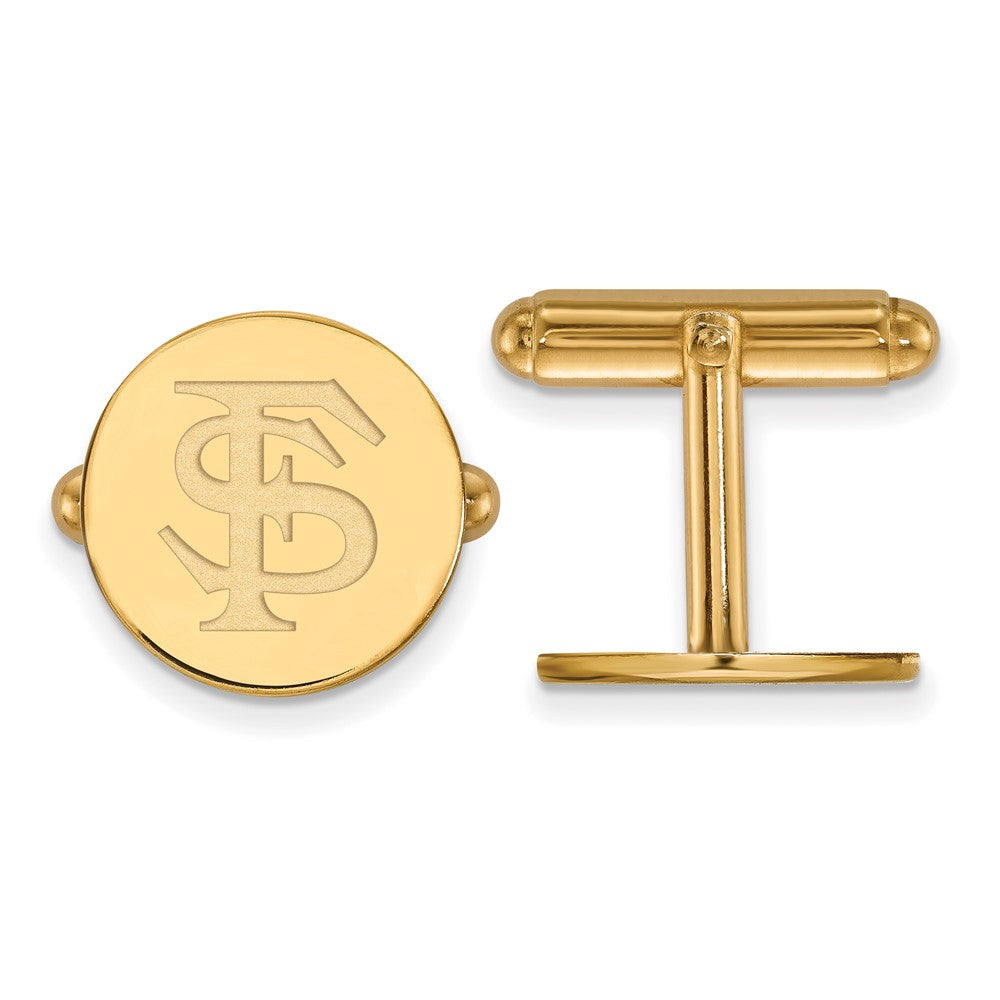 Sterling Silver Gold-plated Florida State University F-S Cuff Links