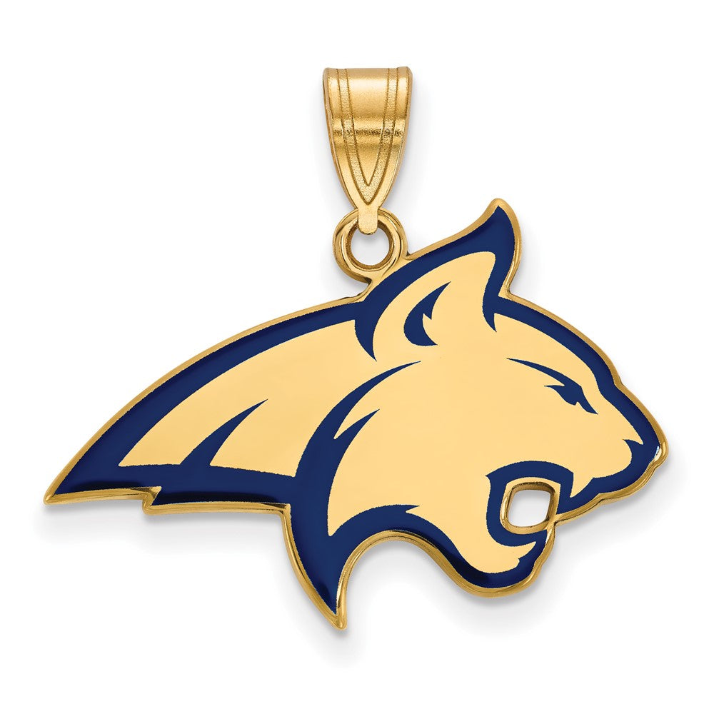 Sterling Silver Gold-plated Montana State U. Large Enamel Pendant
