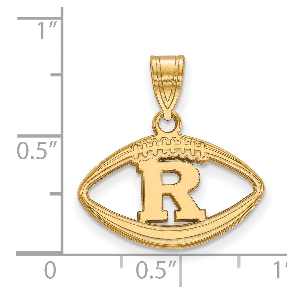 Sterling Silver Gold-plated Rutgers University Football Pendant