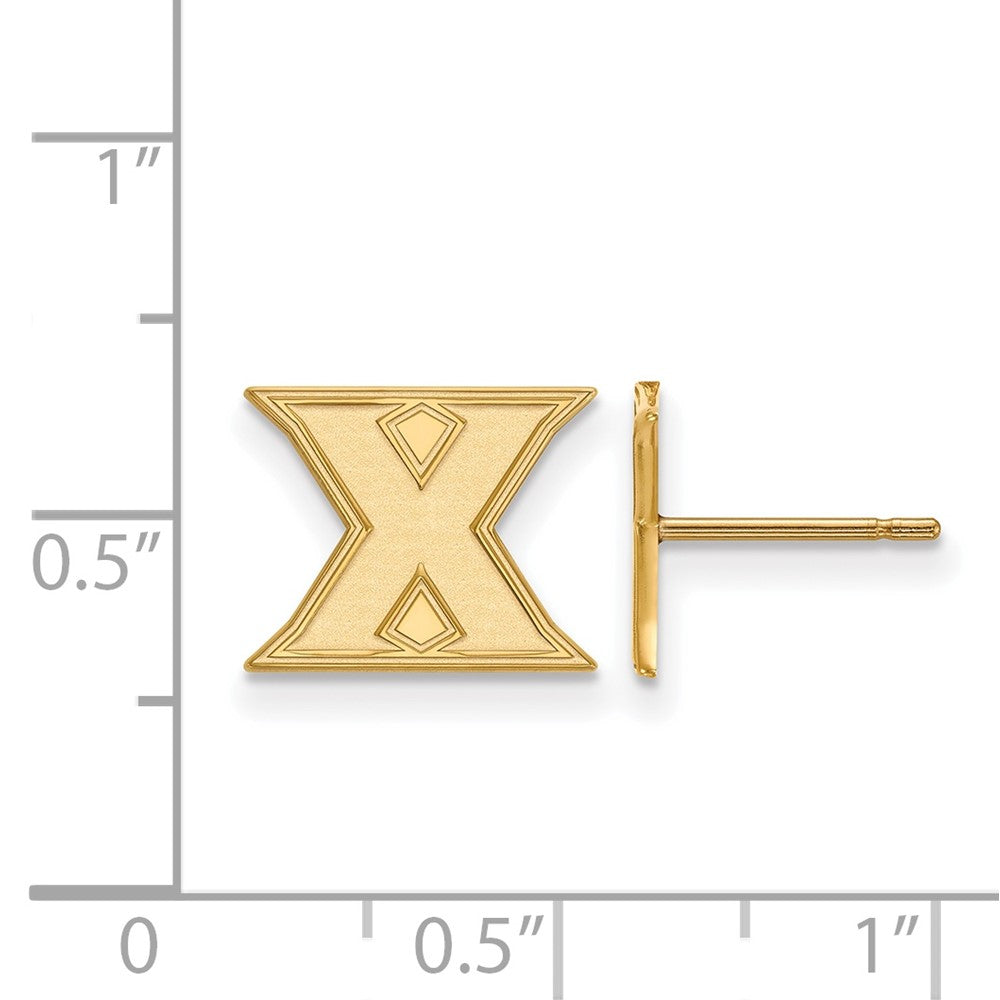 Sterling Silver Gold-plated Xavier University XS Post Earrings