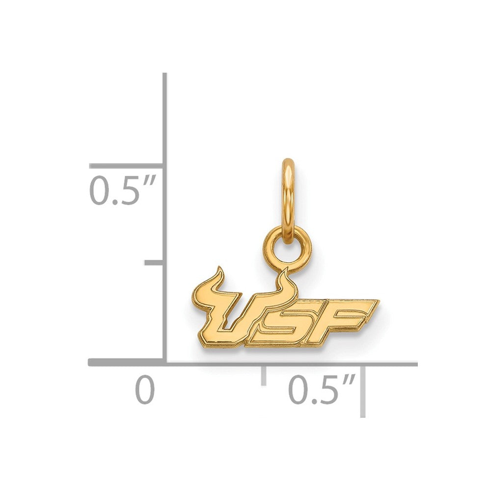 10K Gold University of South Florida U-S-F Extra Small Pendant