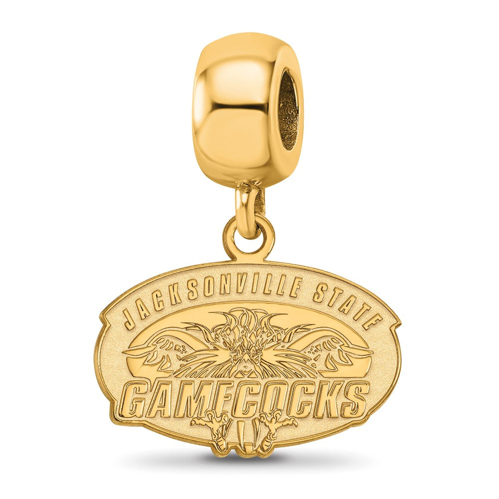 Sterling Silver Gold-plated Jacksonville State U. Small Dangle Bead