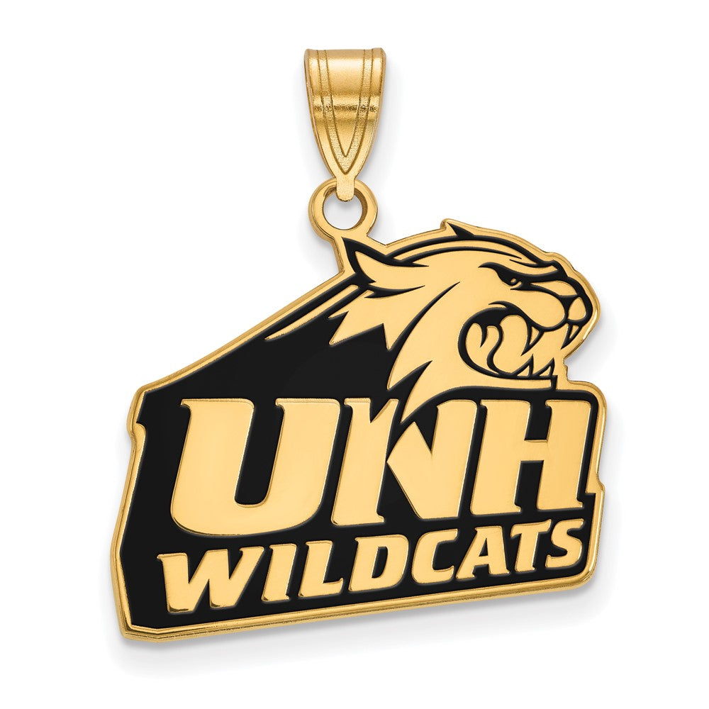 Sterling Silver Gold-plated U. of New Hampshire Large Enamel Pendant
