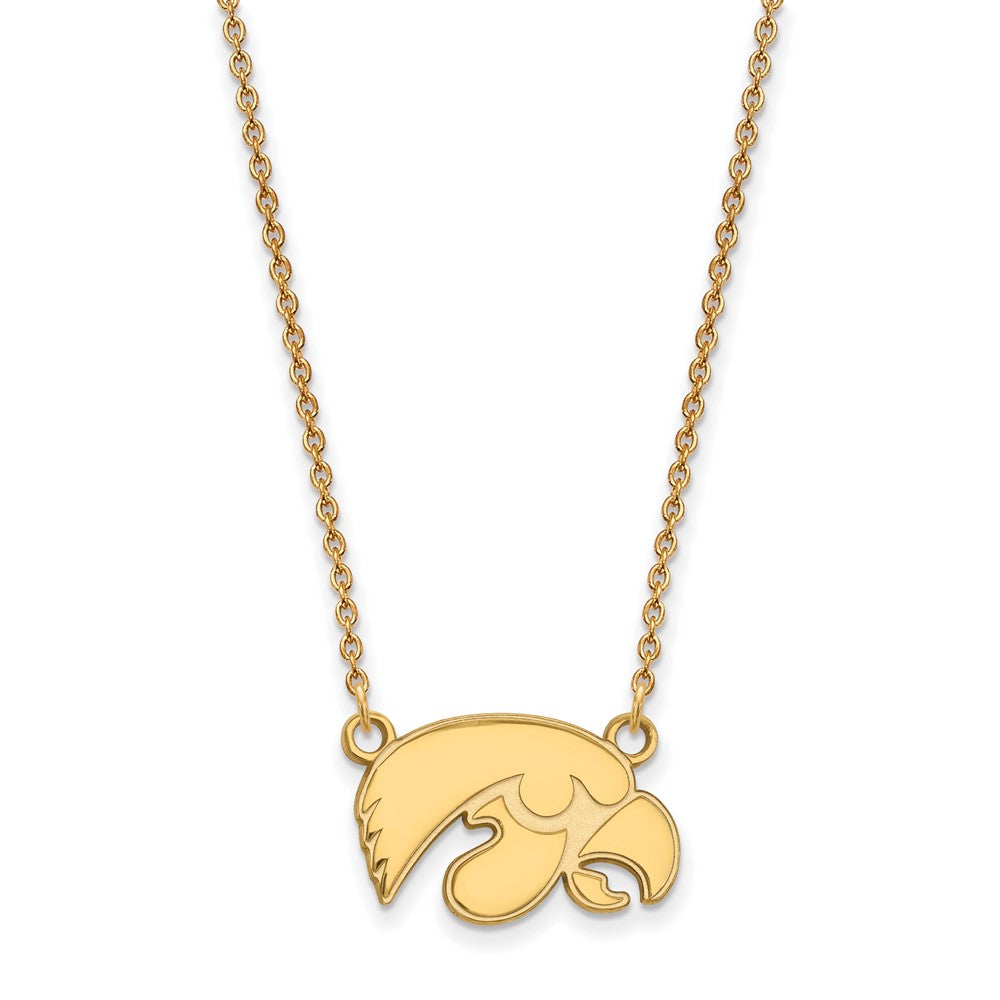 Sterling Silver Gold-plated Univ. of Iowa Small Pendant Necklace