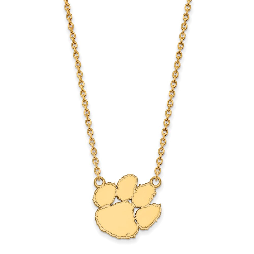 Sterling Silver Gold-plated Clemson Univ. Large Pendant Necklace