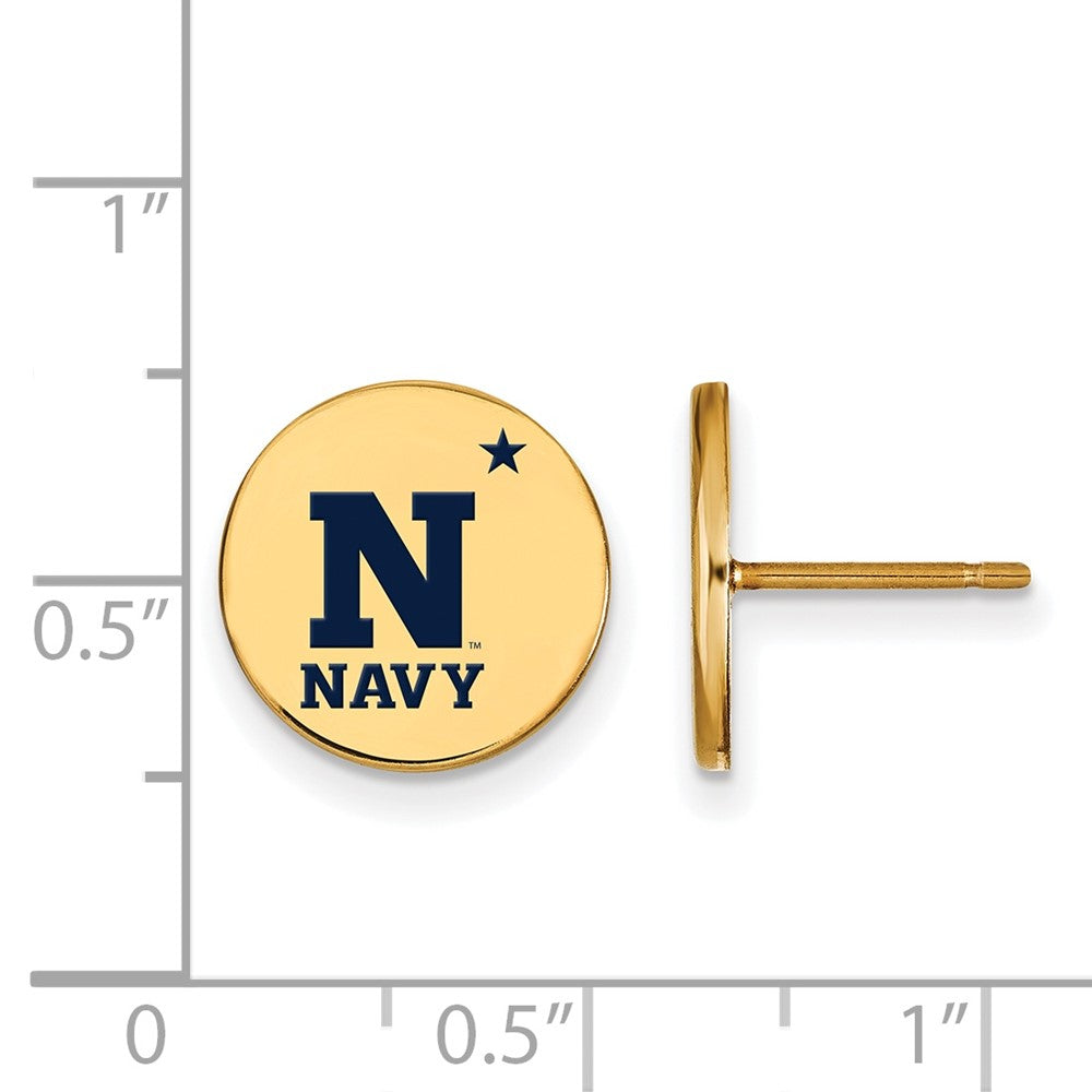 Sterling Silver Gold-plated US Naval Academy Enamel Post Earrings