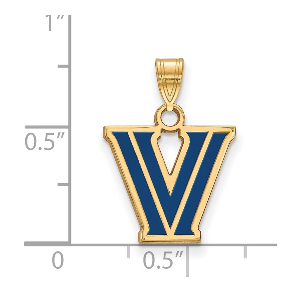 Sterling Silver Gold-plated Villanova Univ. Small Enamel Pendant