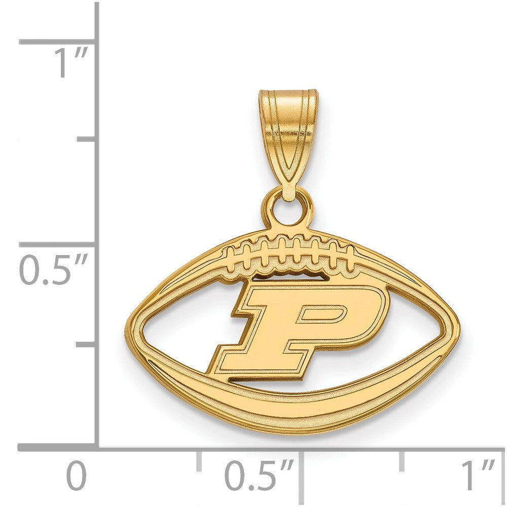 Sterling Silver Gold-plated Purdue Univ. Football Pendant