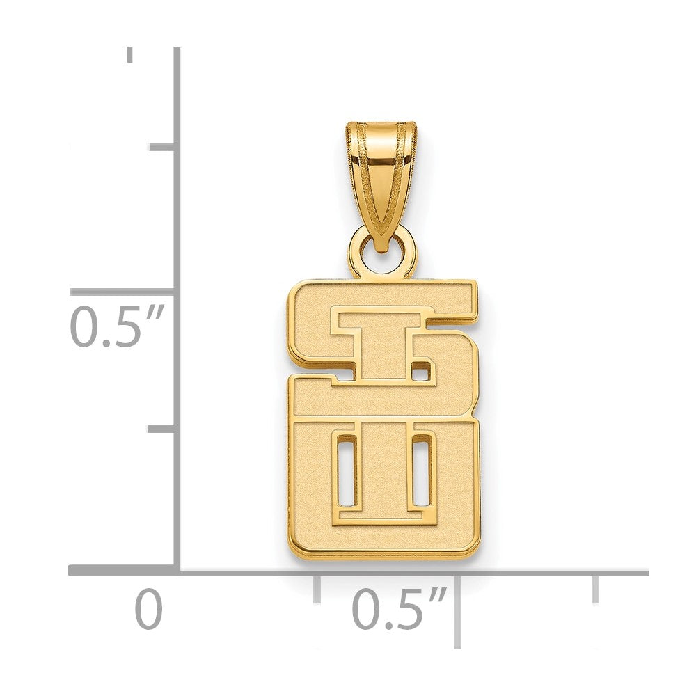 Sterling Silver with GP Southern Illinois University Small Pendant