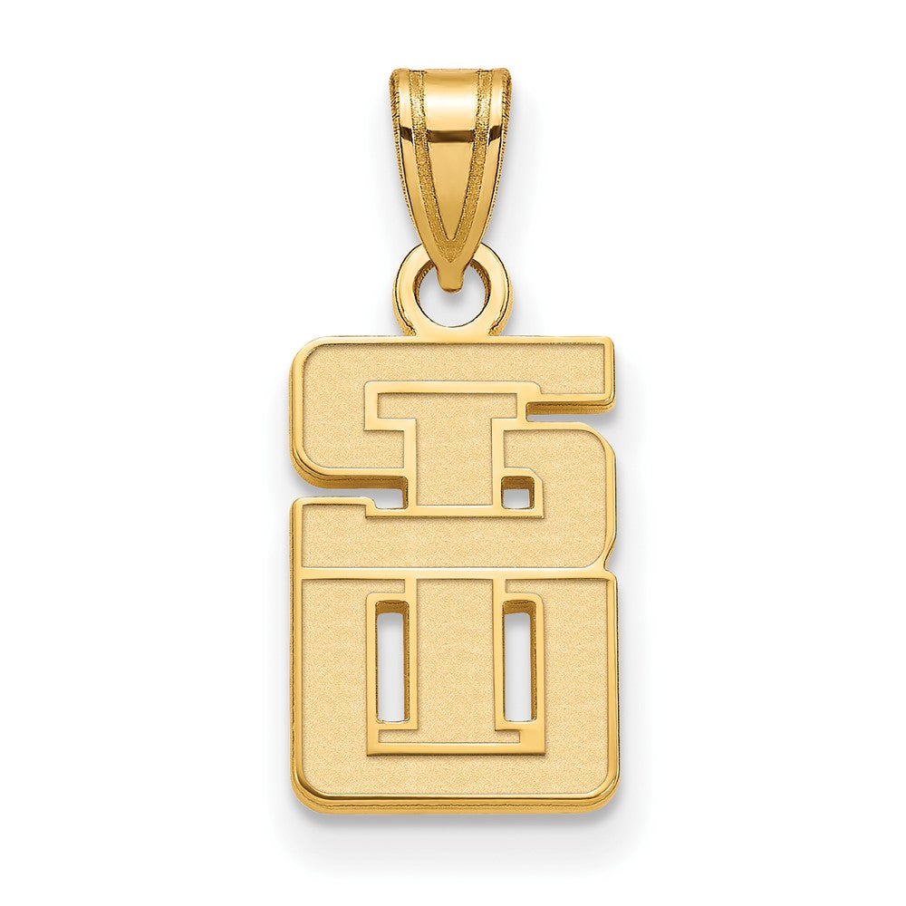Sterling Silver with GP Southern Illinois University Small Pendant