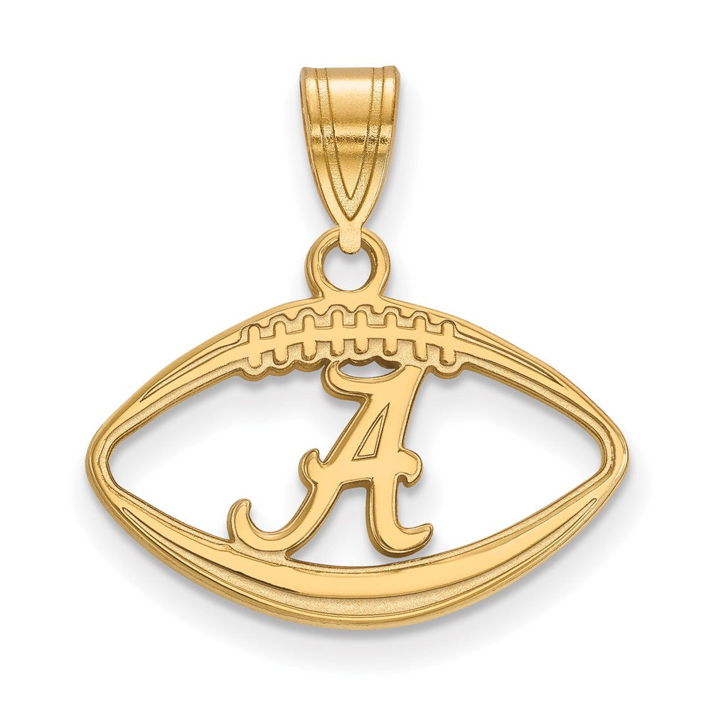 Sterling Silver Gold-plated University of Alabama Football Pendant