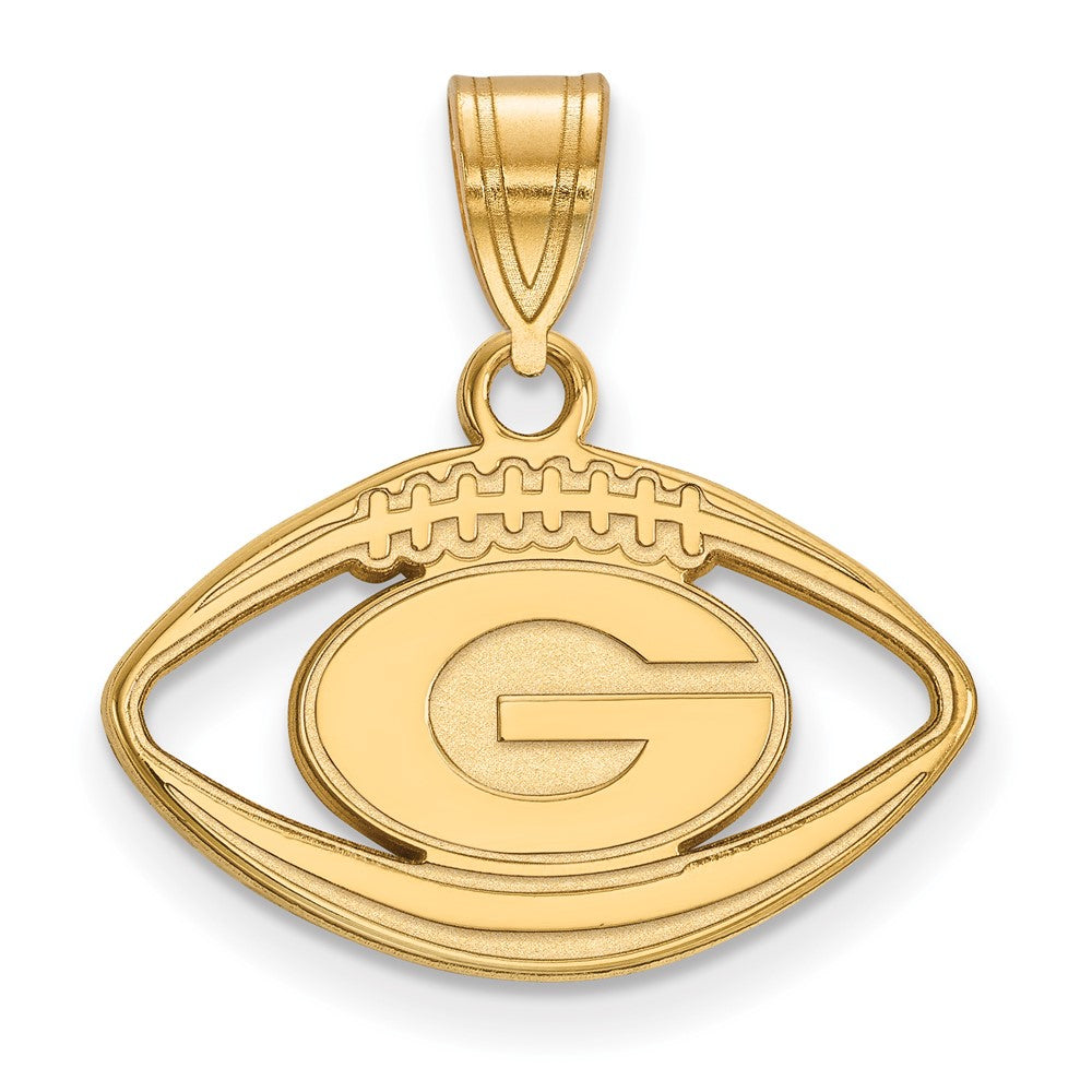 Sterling Silver Gold-plated University of Georgia Football Pendant