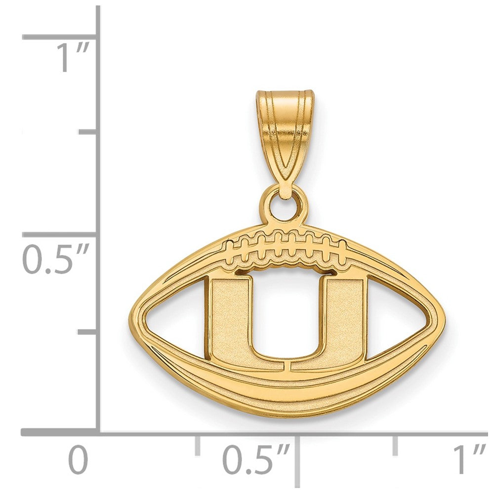 Sterling Silver Gold-plated University of Miami Football Pendant