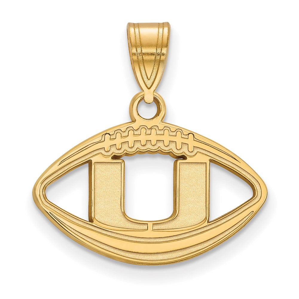 Sterling Silver Gold-plated University of Miami Football Pendant