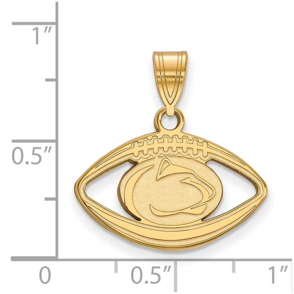 Sterling Silver Gold-plated Penn State University Football Pendant