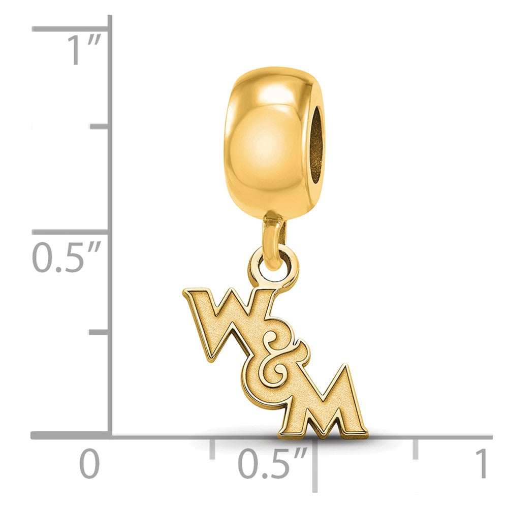 Sterling Silver Gold-plated William and Mary XS Dangle Bead