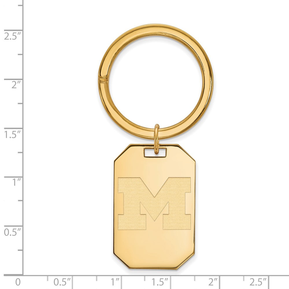 Sterling Silver Gold-plated University of Michigan Key Ring