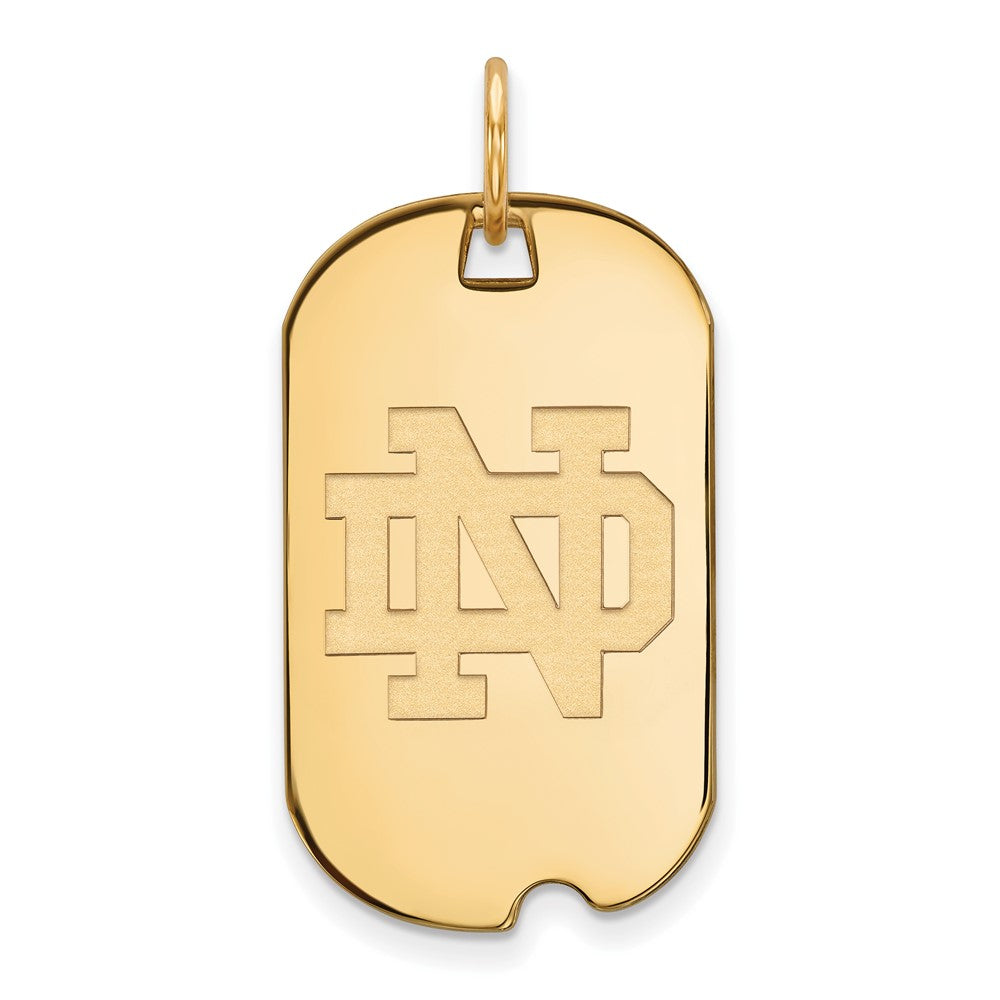 Sterling Silver Gold-plated Univ. of Notre Dame Small Dog Tag