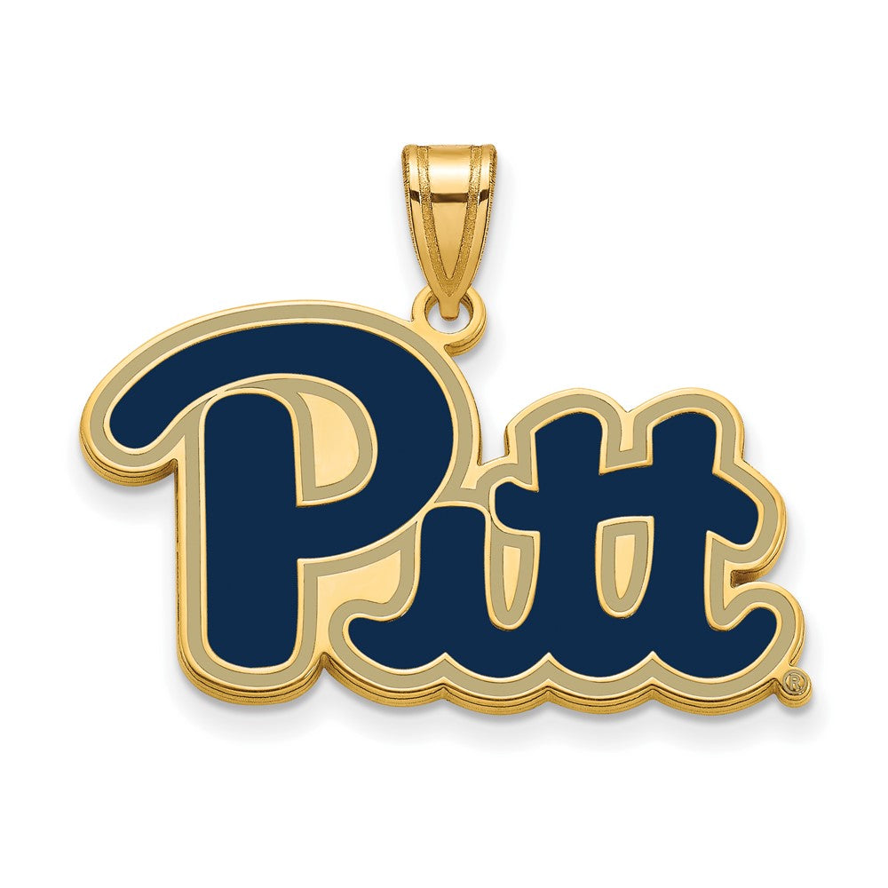 Sterling Silver Gold-plated U. of Pittsburgh Large Enamel Pendant