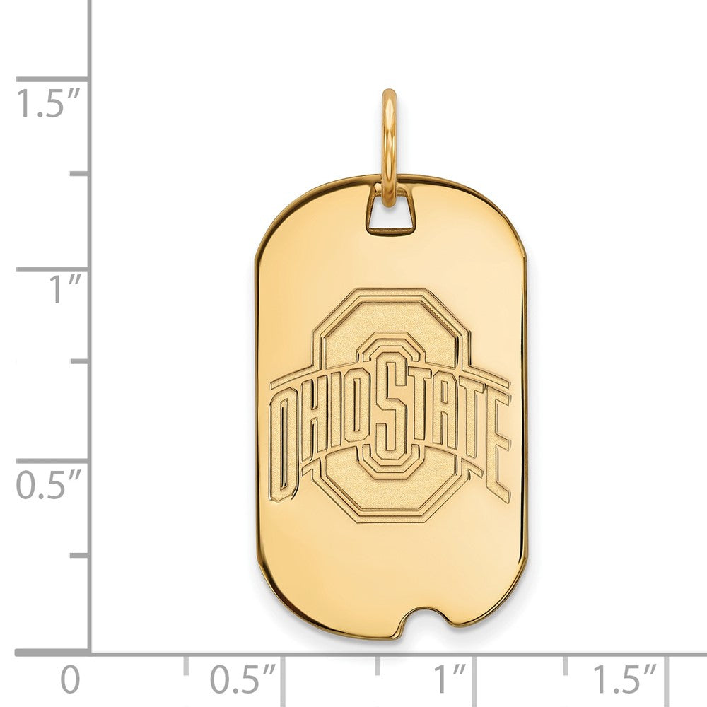 Sterling Silver Gold-plated Ohio State University Small Dog Tag
